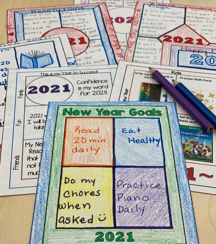 One Pager New Year's Activity for Upper Elementary