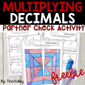 Multiplying Decimals Color by Code for Partners