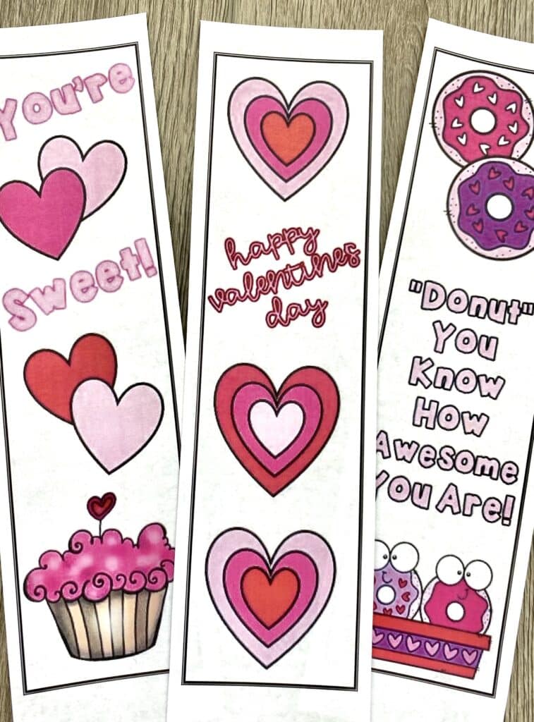 Free Valentines Day Bookmarks for Upper Elementary