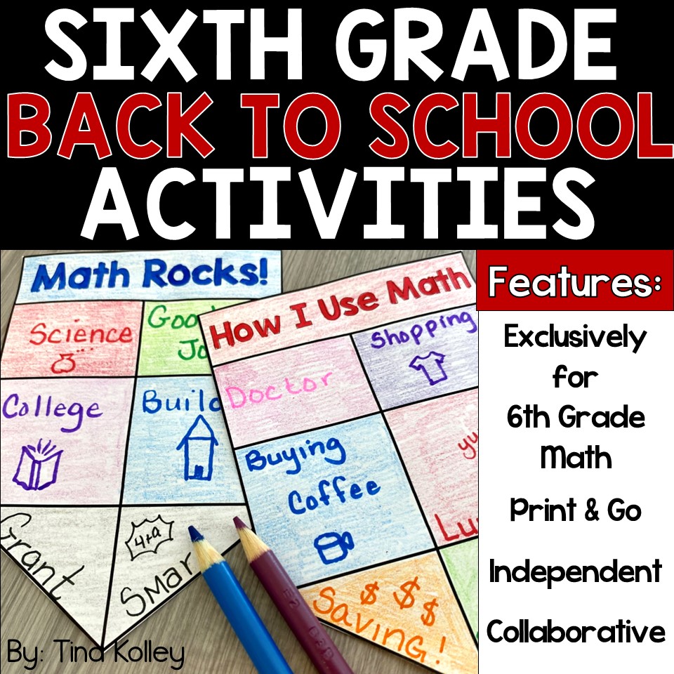 Back to School Activities for 6th Grade Math