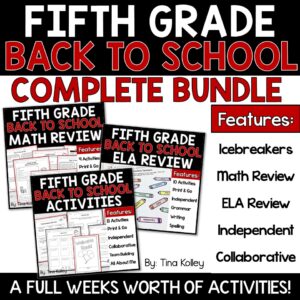 Back to School Bundle 5th Grade