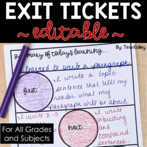 One Pager Exit Tickets