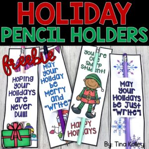 Free Holiday Pencil Holders for Teachers