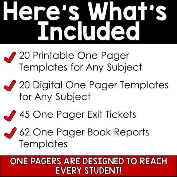 One Pager Mega Bundle - One Pager Book Reports - One Pagers for Upper Elementary - One Pager for Every Subject - Exit Tickets - Image 13