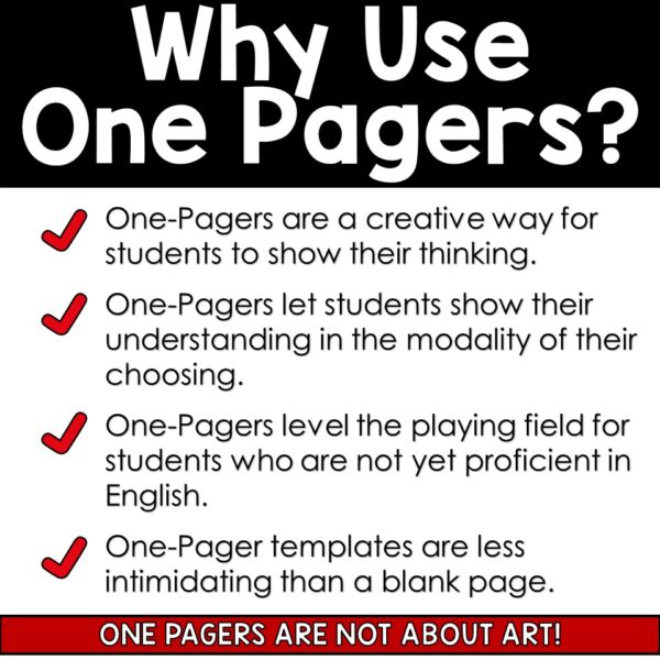 One Pager Mega Bundle - One Pager Book Reports - One Pagers for Upper Elementary - One Pager for Every Subject - Exit Tickets - Image 11