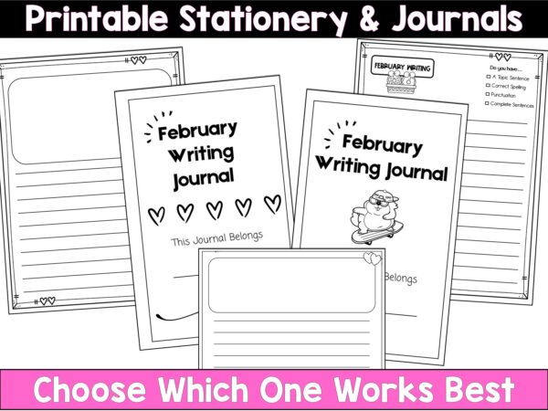 Writing Choice Boards for Homeschool - Writing Prompts for Kids - February Choice Board for Homeschool - Image 3