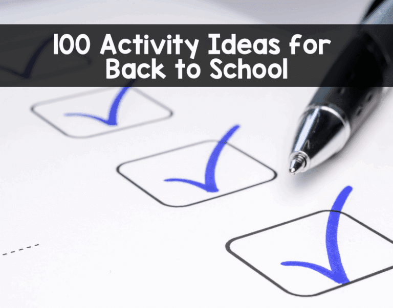 back to school activity ideas